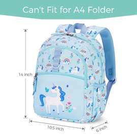 Choco Mocha Unicorn Backpack for Girls, Toddler Backpack for Little Girls Age 3 4, Kids Small Backpacks School Bag 12 Inch, Blue