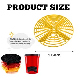 Yourkar 2 PCS Car Wash Bucket Inserts, Plastic Vehicle Wash Bucket Insert Detail Grit Trap, Auto Wash Dirt Collectors Fits 12 Inch Diameter Bucket, Universal Car Accessories (Yellow, 1PCS)