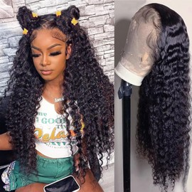 Tagota Hair 28Inch 13x6 Deep Wave Lace Front Wigs Human Hair 200 Density HD Transparent Lace Frontal Wigs Human Hair 13x6 Pre Plucked Deep Curly Glueless Wig for Women