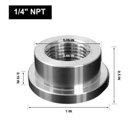 VehiMata 1/4" NPT Female Weld on Bung Fitting Aluminum 2PCS