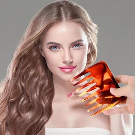 Wide Tooth Detangling Comb, Wavy Hair - Portable Shower and Beard Comb for Men and Women, Styling for Wet, Dry, Long Hair (Brown, One Size)