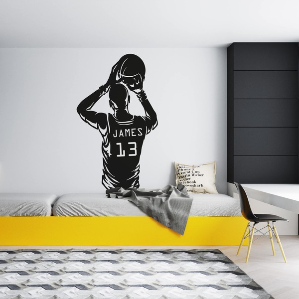 Personalized Wall Decals - Sticker Basketball Guy with Ball -