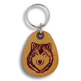 ForLeatherMore - Wolf - Genuine Leather Keychain - Wildlife keychains