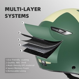 TRIANGLE Open Face Motorcycle Helmet Retro 3/4 Helmets with Clear Visor for Men Women DOT Approved