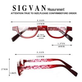 SIGVAN 4 Pairs of Colorful Fashion Half Moon Frame Reading Glasses Spring Hinge Male and Female Readers (Mixed colors, 2.00, multiplier_x)