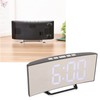 Mirror Digital Alarm Clock Temperature Display LED Curved Mirror Digital