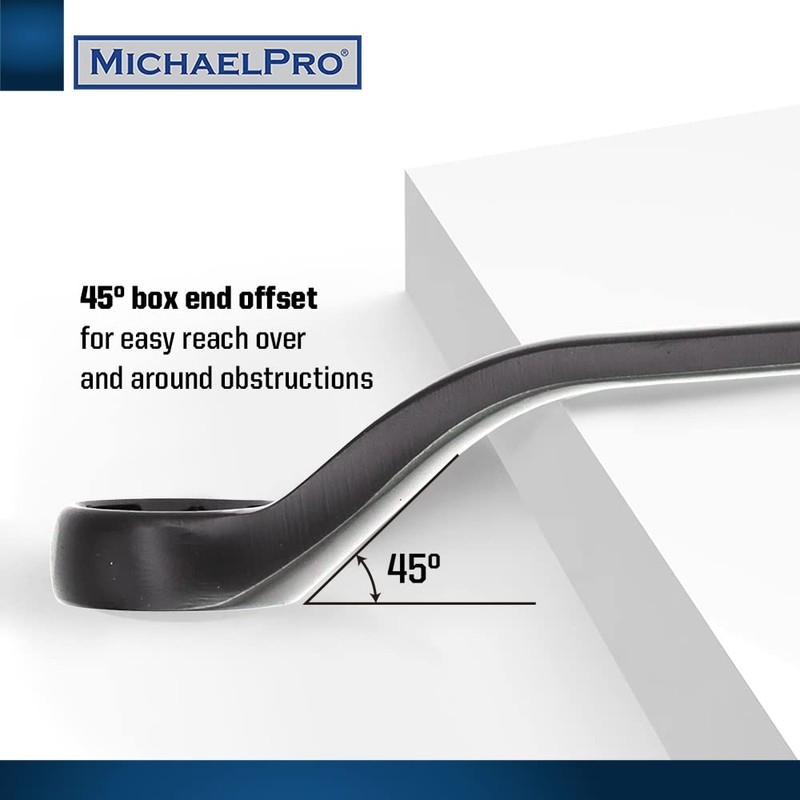 MichaelPro 7-Piece Bolt Extractor Wrench Set, 45° Offset Wrenches Metric