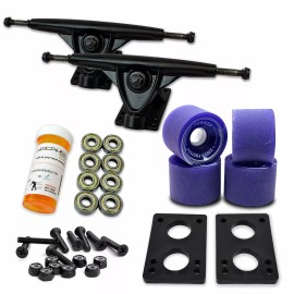 Yocaher HD7 Longboard Combo set - Black trucks (Solid Purple)