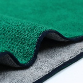 Iori Hoshi Sports Towel (Ivy x Light Gray), Swimming Towel, Sports, Gym, Water Absorbent, Quick Drying, Plain, 100% Cotton