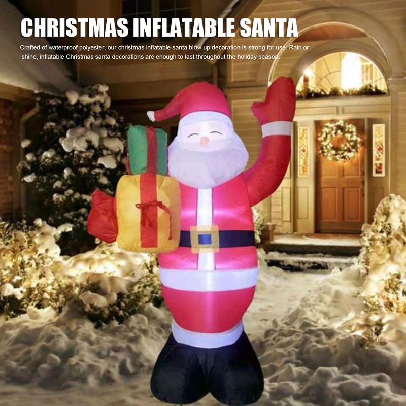 4.92ft Inflatable Outdoor Santa Decoration with Built in LEDs for