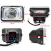 Alchemy Parts Retro-Style Motorcycle Rectangular 12V Headlight in Gloss Black