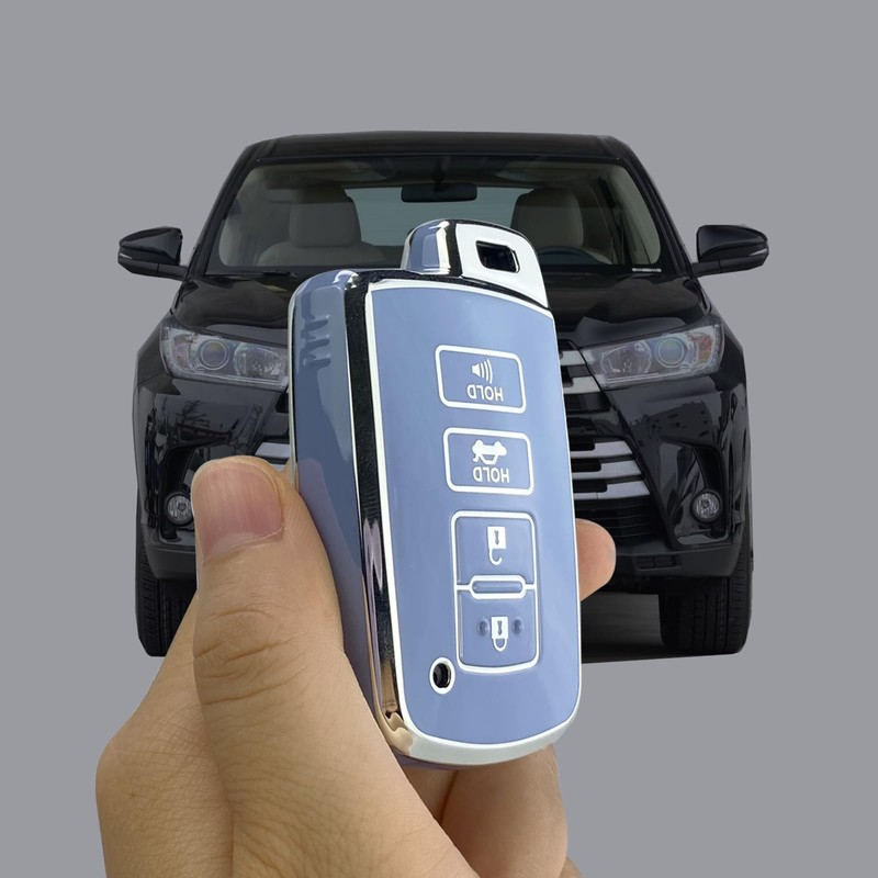 Yuebutor Key Fob Cover Case Compatible with Toyota Highlander Camry