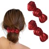 fdsmall Valentine's Day Hair Clip for Women 2Pcs Rose Hairpins