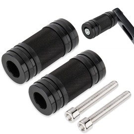 KICRY Motorcycle Shifter Peg Shift Lever Black/Chrome CNC Billet Foot Pegs Compatible with Harley Davidson Sportster Touring Softail Street Glide Road Dyna (Black-C,2pcs)