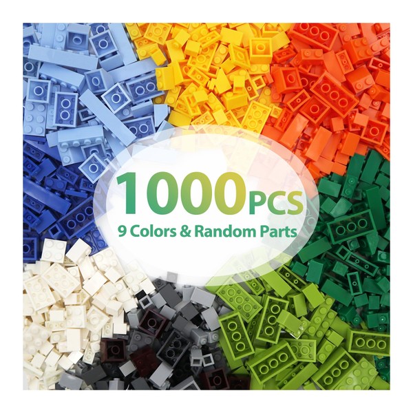 Carlerait 1000PCS Building Bricks, Bulk Classic Building Blocks Set for
