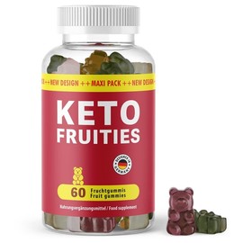 Ketofruities Fruchtgummis | Idealer Begleiter für Ihr Wohlbefinden | Hochwertige Inhaltsstoffe | 60 Fruchtgummis | 1x