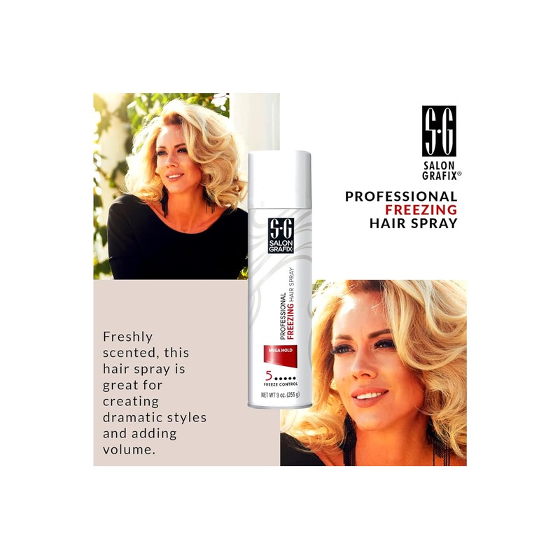 Salon Grafix Hairspray Freezing Mega Hold 10 Ounce (295ml) (6
