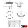 Set of 4 SOTECH Knurled Nuts M5 Stainless Steel V2A