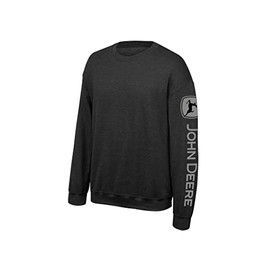 John Deere Jd Crew Neck Fleece Sweatshirt-Black-4Xl