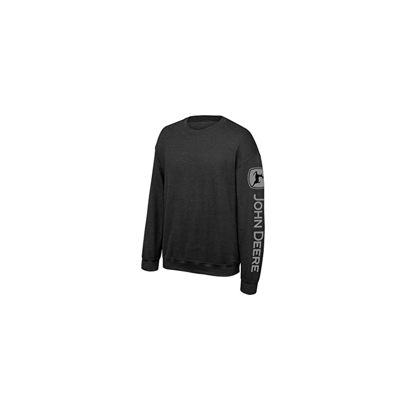 John Deere Jd Crew Neck Fleece Sweatshirt-Black-4Xl