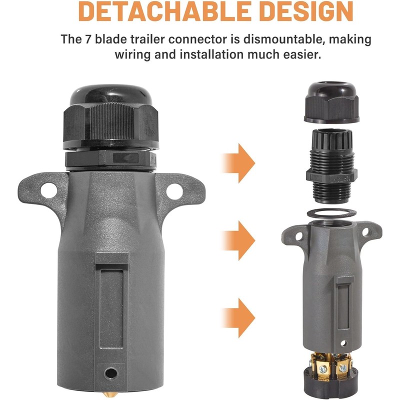 Oyviny RV 7 Pin Trailer Plug with IP68 Waterproof Seal