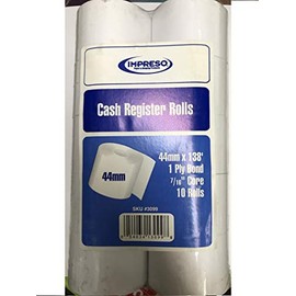 Impreso Cash Register Rolls 138 Feet (L) x 44 mm (W) 1 Ply 7/16" Core Sold in Units of 10 Rolls