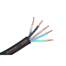 Titanex H07RN-F 5 x 4 mm² Heavy Rubber Cable Rubber Hose Cable Black Sold by the Metre (5 x 4 mm²)