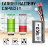 Hosim 7.4V Lipo Battery 2S 1500mAh 15C Rechargeable Battery X6-1500