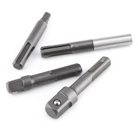 Haosie SDS Drill Bit Set, 4pcs SDS Chuck Adapter, 1/4 3/8 1/2 Square Drill Bit Adapter, 1/4 Hex Socket SDS Adapter, Drill Bit Adaptor Suitable for Telescopic Hand Drills or Ele