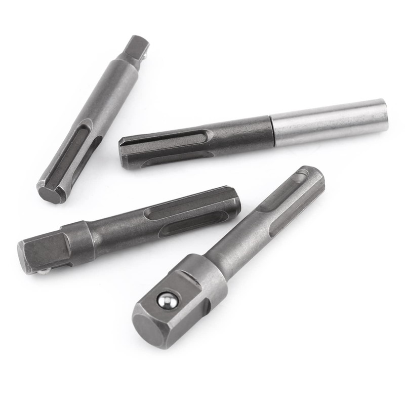 Haosie SDS Drill Bit Set, 4pcs SDS Chuck Adapter, 1/4