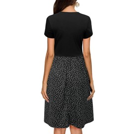 STYLEWORD Women's Summer Dress Short Sleeve V-Neck Dresses Floral Pattern Dress Wrap Dress with Pockets, Floral08