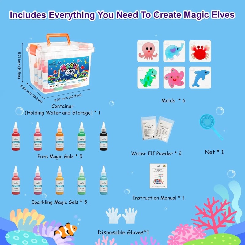 Aqua Kiditos Magic Water Elf Toy Kit,Aqua Fairy 65ML, 10