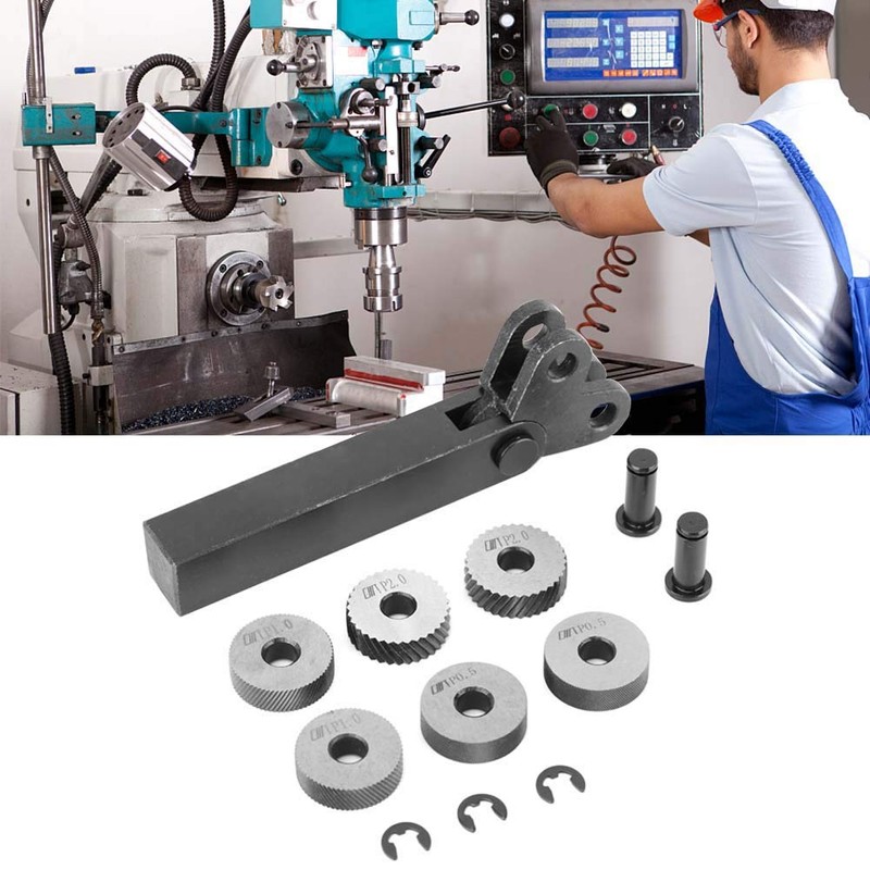 Steel Knurling Tool 7 Pieces Diagonal Double Wheel Helical Spline
