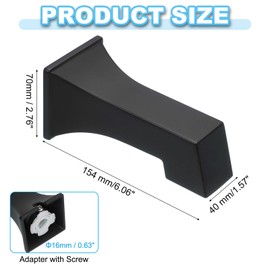 sourcing map Slip on Tub Spout Without Diverter, Bath Slip-On Tub Spout Zinc Alloy Square Bathtub Faucet for 1/2" Water Tube with Hex Wrench and Screw for Bathroom Kitchen, Matte Black