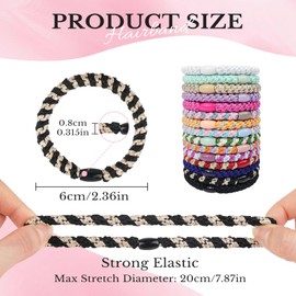 Sularpek Pack of 15 Hair Bobbles, Elastic Hair Tie for Women Girls, Hair Bobbles, Elastic Hair Bands, Multicoloured Elastic Bands for Thick Hair and Curly Hair