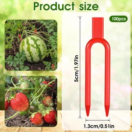 Giantree 100 Plastic Gardening Plant Pins, Plant Fixing Clips, Strawberry Support Pins Reusable Tools for Planting Fixed Vines Used to Fix Vines Such As Flowers Strawberries and Watermelons