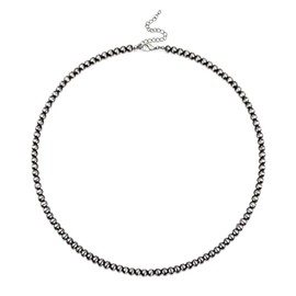 Western Navajo Pearl Choker Necklace Western Cowboy Cowgirl Beaded Necklace Adjustable Vintage Choker Boho Jewelry Gifts for Women (4mm)