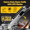 TECKWRAP Utility Knife, Retractable Box Cutter Heavy-Duty Knives for Cardboard,