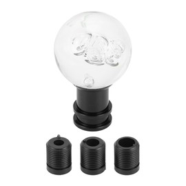 RATCHROLL Car Shift Knob Gear Shifter Knob Acrylic Aluminum Alloy Stick Shifter Lever Knob for Automatic and Manual Vehicle with 3 Adapter Clear Black 1 Set