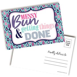 Messy Bun & Getting Things Done Girl Power Themed Blank Postcards For Tweens, Teens, & Women - 4"x6" Fill In Notecards by AmandaCreation (20)