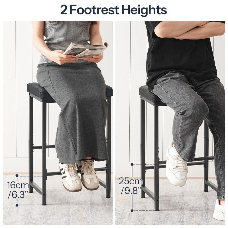 HOOBRO Bar Stools,25.4" Saddle Stools with PU Upholstery, Counter Height