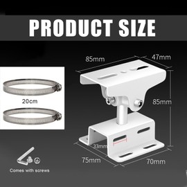 Mast Mount Camera Corner Mount Camera Outdoor Metal Camera Mount Surveillance Camera Mount Adjustable Camera Mount for Tube Sizes up to 200 mm