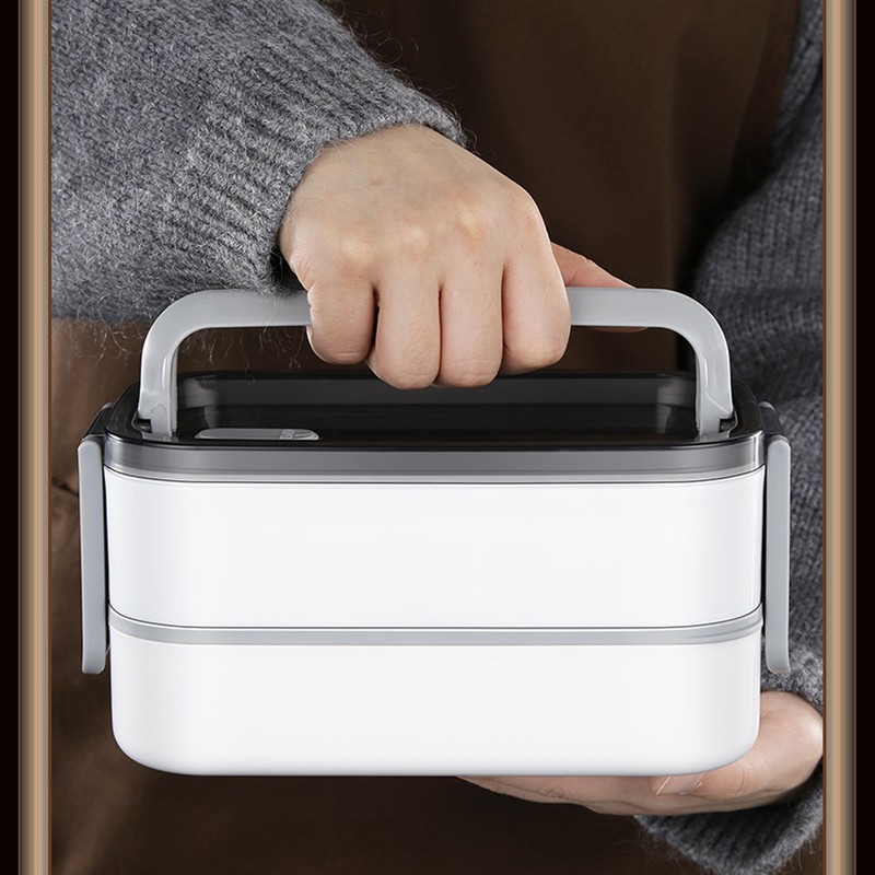 Bento Box 304 Stainless Steel Microwaveable with Chopsticks and Spoon