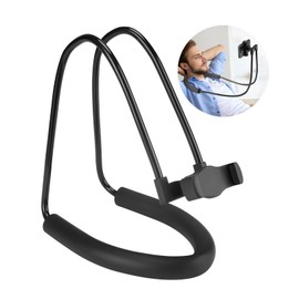 YOMYM Soporte para Teléfono Celular Colgante en el Cuello, Soporte para Teléfono Celular Perezoso, Soporte Flexible para Tablet, Soporte Giratorio 360, Negro