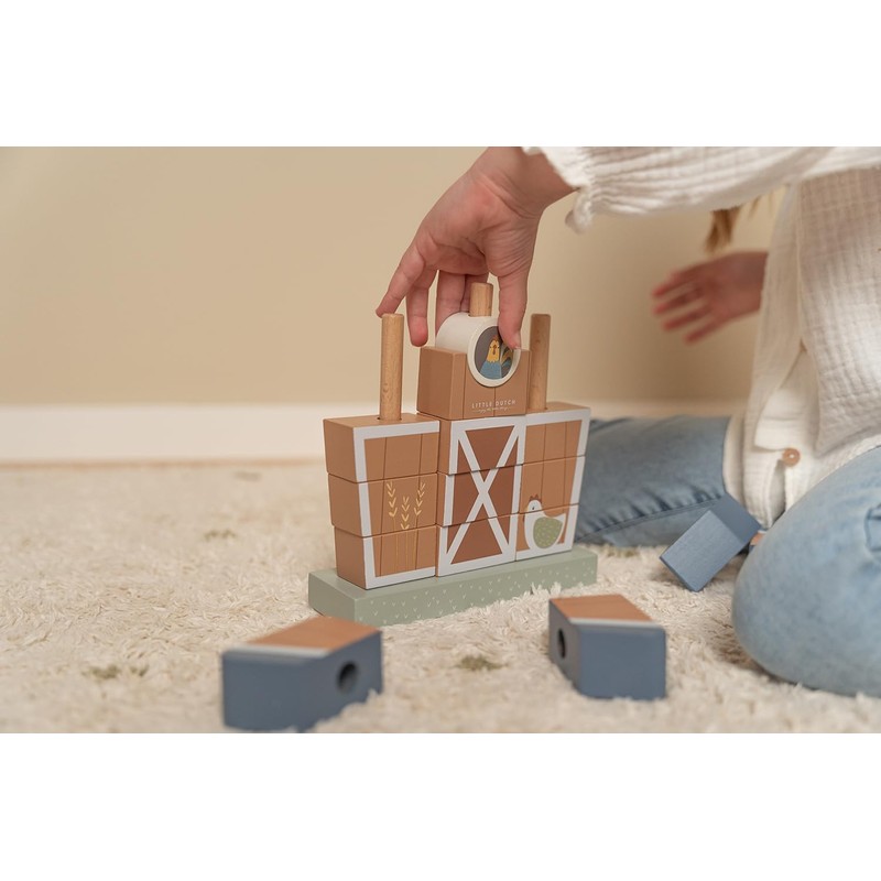 Little Dutch 7144 FSC Wooden Stacking Game Farmhouse Little Farm
