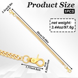 Grevosea Pants Chain for Men Women, Heavy Duty Metal Keychain Punk Wallet Chains Purse Chain for Jeans Belt Clothing Goth Accessories (Gold)