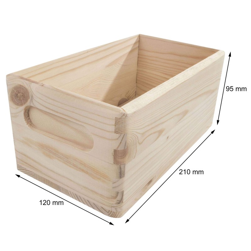 Wooden Open Crate Box 21 x 12 x 9 cm