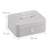 Relaxdays Lockable Cash Box, Removable Insert, 5 Compartments, Iron Cash