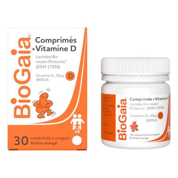 Biogaia Vitamine D Probiotique 30 Comprimés à croquer