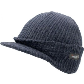 Thinsulate Peaked Knitted Beanie Hat Winter Hat Stretch Knit Work Causal Outdoors Fleece Lined One Size (Blue)